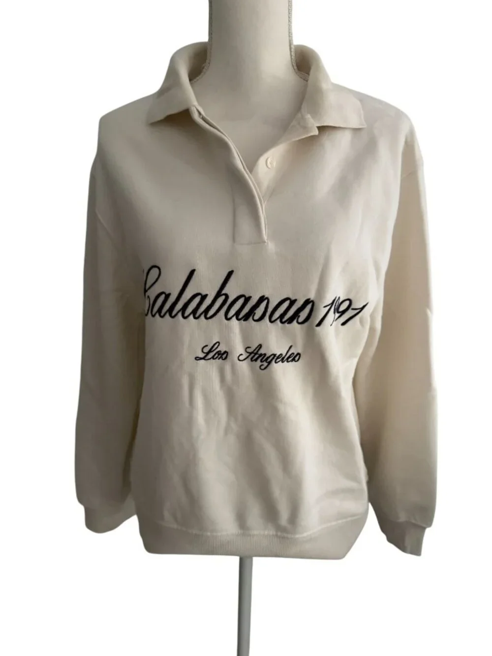 ZARA Cream Calabasas Retro Sweatshirt Size Small NEW NWOT